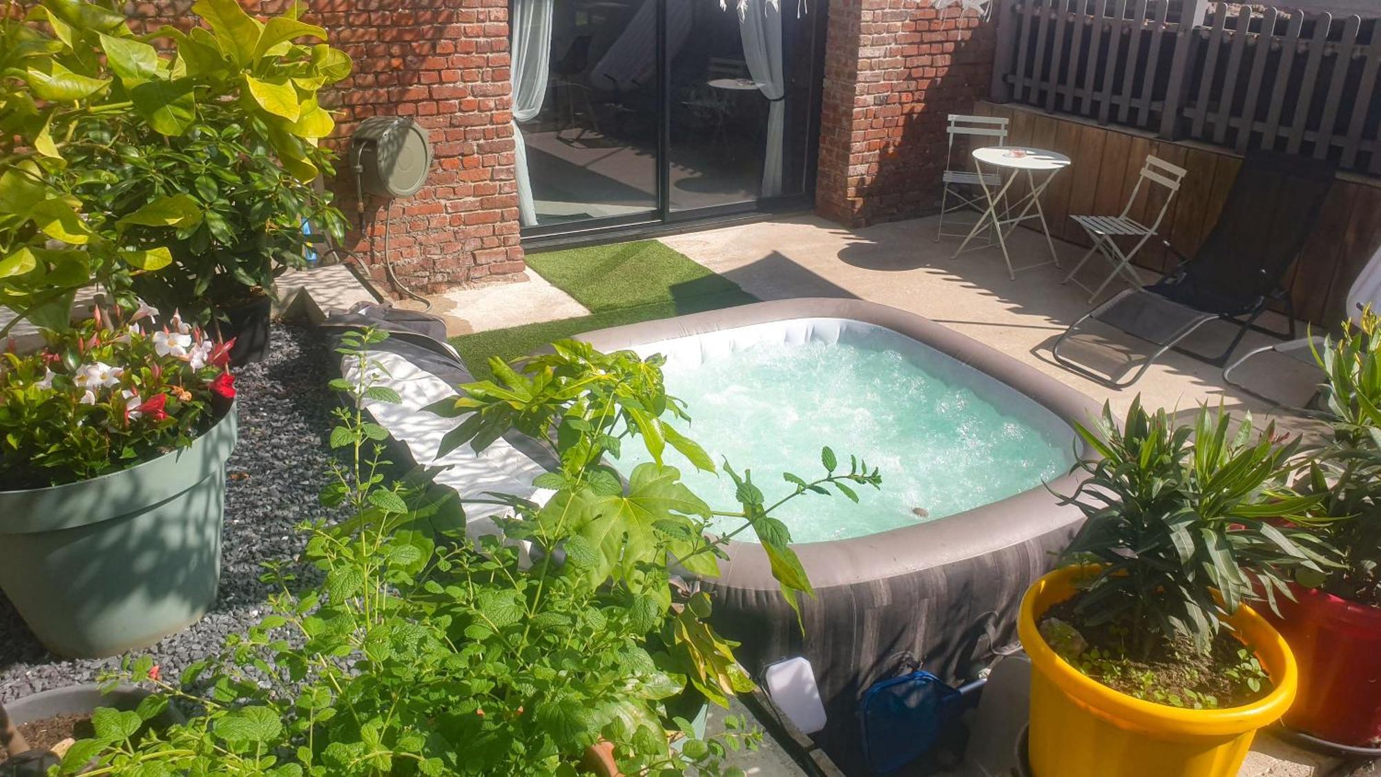Gary Suite - Studio Cosy, Spa Et Jardin Privatif A 4 Min De Cambrai Awoingt Buitenkant foto