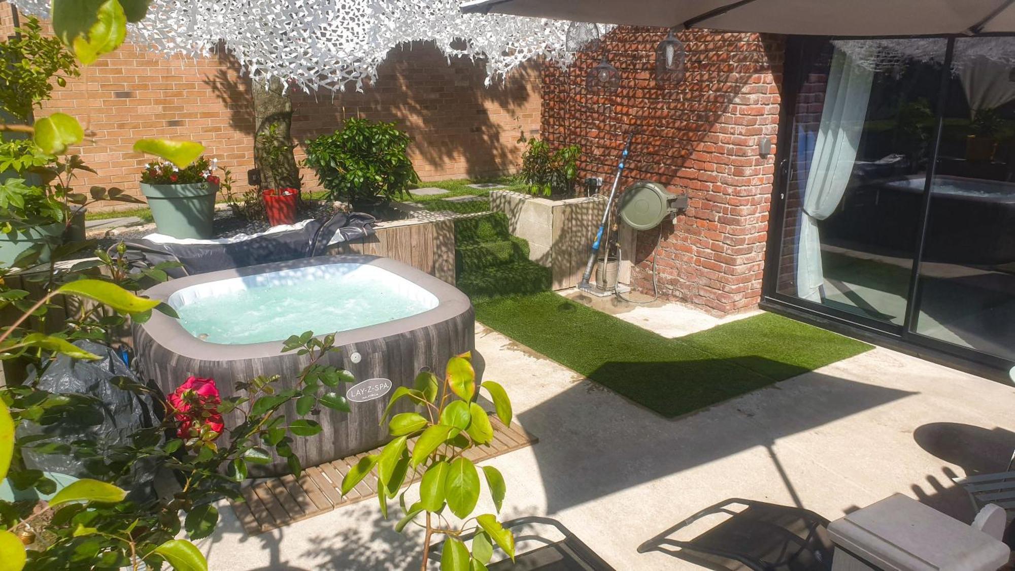 Gary Suite - Studio Cosy, Spa Et Jardin Privatif A 4 Min De Cambrai Awoingt Buitenkant foto