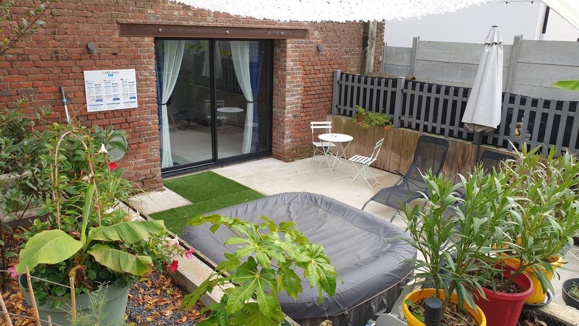 Gary Suite - Studio Cosy, Spa Et Jardin Privatif A 4 Min De Cambrai Awoingt Buitenkant foto