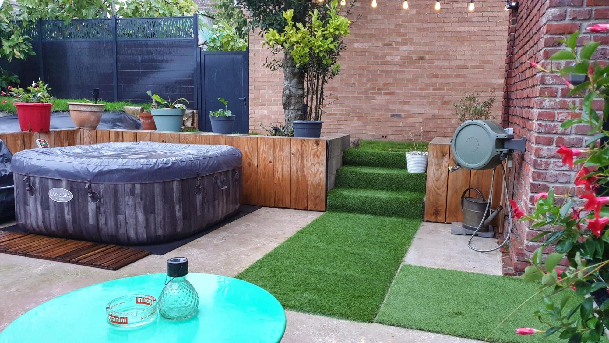 Gary Suite - Studio Cosy, Spa Et Jardin Privatif A 4 Min De Cambrai Awoingt Buitenkant foto